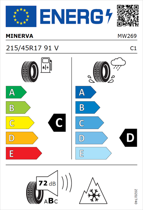 Tyre Label for Minerva S210 215/45R17 91V